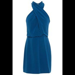 Halston Alix Crossover Crepe Mini Dress
